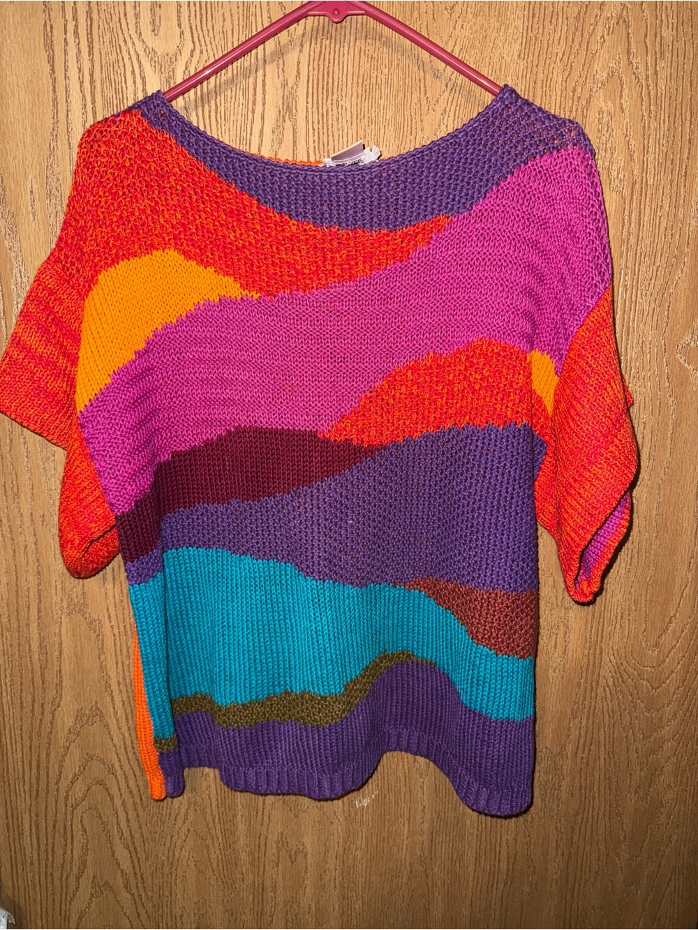Multicolor Wave Knit Women's Shirt - Vibrant Colorblock